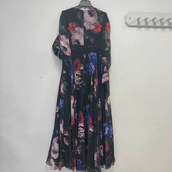 Mac Duggal Bishop Sleeve Floral Print Dress, Size 14 - NWT - Picture 5 of 10